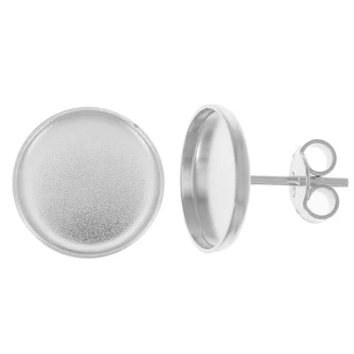 Tachuelas para cabujón de dorso plano 12 mm - Plata 925 x2