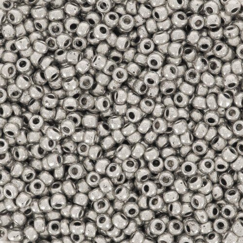 Cuentas de Rocalla Preciosa 11/0 de 2 mm - Gris oscuro metalizado x 20 g
