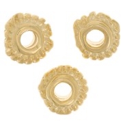 Cuentas rondel estriadas 6 mm - Dorado oro fino x6|raw }}