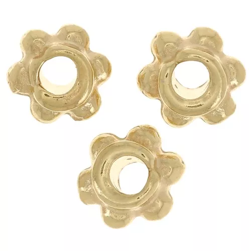 Arandalas efecto flor 5 mm - Dorado oro fino x10