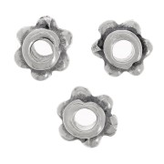 Arandalas efecto flor 5 mm - Plata antigua x10|raw }}
