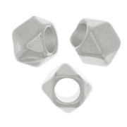 Cuentas facetadas en forma de cubo 4x5 mm - Plata envejecida x5|raw }}