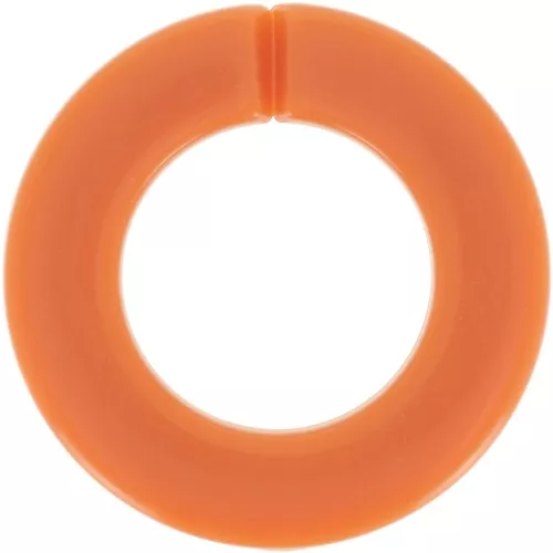 Eslabón acrílico redondo plano 31,5 mm - Naranja quemado x1