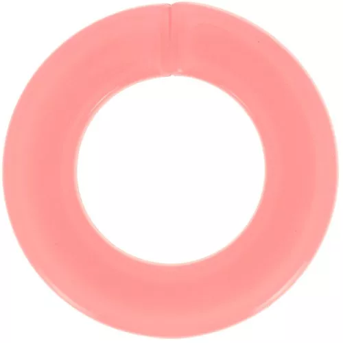 Eslabón acrílico redondo plano 31,5 mm - Pomelo x1