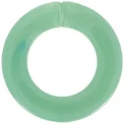 Eslabón acrílico redondo plano 31,5 mm - Verde agua jaspeado x1