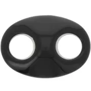 Eslabón acrílico para granos de café 32x23 mm - Negro x1