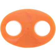 Eslabón acrílico en forma de grano de café 32x23 mm - Naranja jaspeado x1