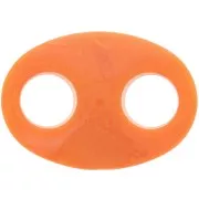 Eslabón acrílico en forma de grano de café 32x23 mm - Naranja jaspeado x1