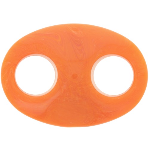 Eslabón acrílico en forma de grano de café 32x23 mm - Naranja jaspeado x1