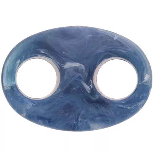 Eslabón acrílico en forma de grano de café 32x23 mm - Azul oscuro jaspeado x1