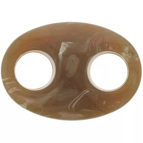 Eslabón acrílico en forma de grano de café 32x23 mm - Marrón jaspeado x1