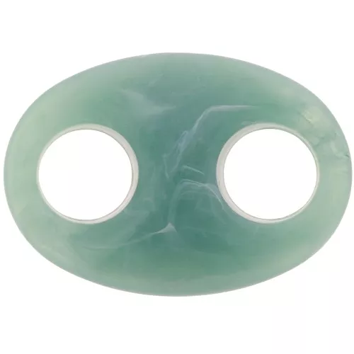 Eslabón acrílico de grano de café 32x23 mm - Mármol verde agua x1