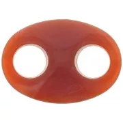 Eslabón acrílico en grano de café 32x23 mm - Terracota jaspeada x1