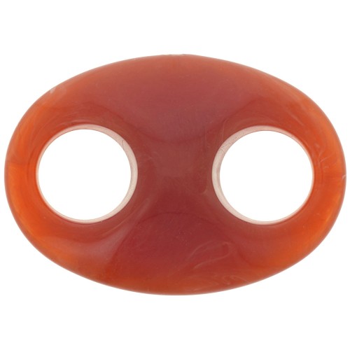 Eslabón acrílico en grano de café 32x23 mm - Terracota jaspeada x1