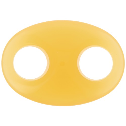 Eslabón acrílico en forma de grano de café 32x23 mm - Amarillo x1