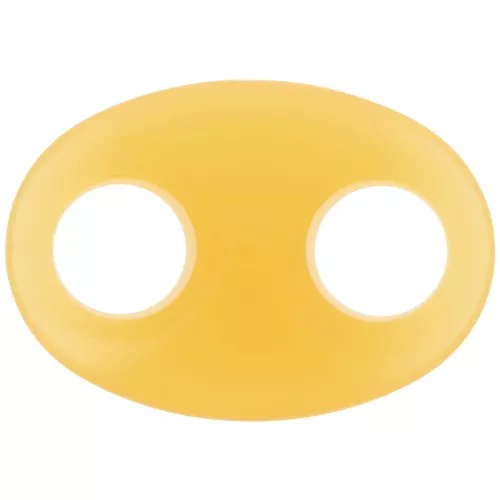 Eslabón acrílico en forma de grano de café 32x23 mm - Amarillo x1