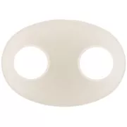 Eslabón acrílico para granos de café 32x23 mm - Crudo x1