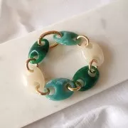 Eslabón acrílico para granos de café 32x23 mm - Crudo x1