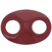 Eslabón acrílico en forma de grano de café 32x23 mm - Burdeos x1