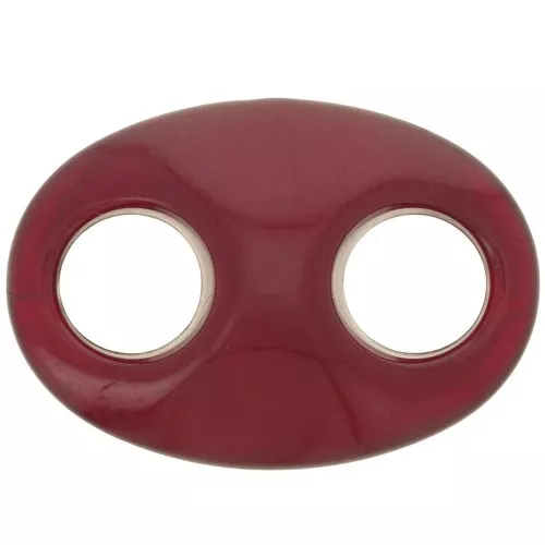 Eslabón acrílico en forma de grano de café 32x23 mm - Burdeos x1