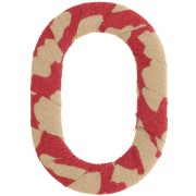 Eslabón ovalado de plástico de 50x35,5 mm recubierto de tela - Óxido - Beige x1|raw }}