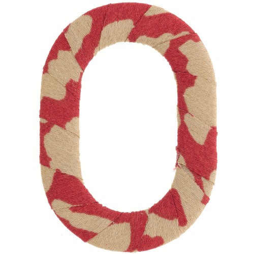 Eslabón ovalado de plástico de 50x35,5 mm recubierto de tela - Óxido - Beige x1