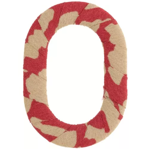 Eslabón ovalado de plástico de 50x35,5 mm recubierto de tela - Óxido - Beige x1