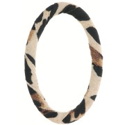 Eslabón oval 57x36 mm en plástico recubierto de tela - Marrón Leopardo - Beige