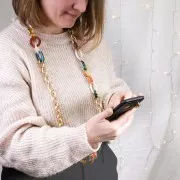 Eslabón Acrílico Oval 19x12 mm - Caqui x1