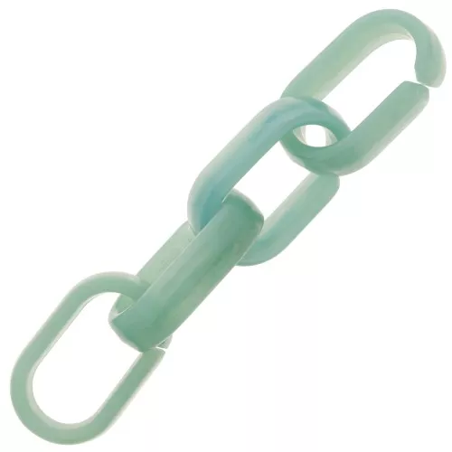 Eslabón Acrílico Oval 19x12 mm - Mármol Verde Agua x1