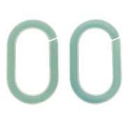 Eslabón Acrílico Oval 19x12 mm - Mármol Verde Agua x1