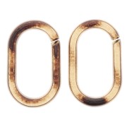 Eslabón acrílico transparente ovalado 19x12 mm - Marrón leopardo - Negro x1