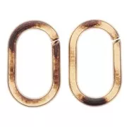 Eslabón acrílico transparente ovalado 19x12 mm - Marrón leopardo - Negro x1