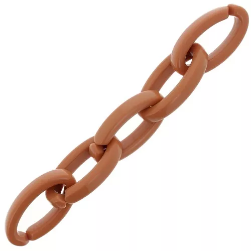 Eslabón Acrílico Oval 35x19 mm - Camel x1