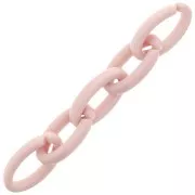 Eslabón Acrílico Ovalado 35x19 mm - Rosa Claro x1