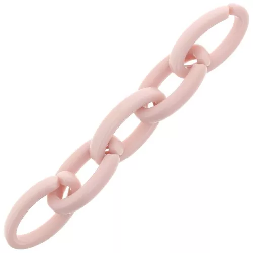 Eslabón Acrílico Ovalado 35x19 mm - Rosa Claro x1