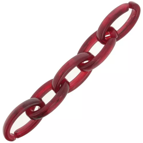 Eslabón Acrílico Ovalado 35x19 mm - Burdeos x1