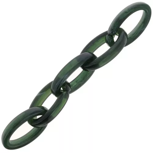 Eslabón Acrílico Oval 35x19 mm - Mármol Verde Oscuro x1