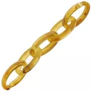 Eslabón acrílico transparente ovalado 35x19 mm - Marrón jaspeado - Miel x1