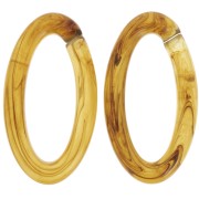 Eslabón acrílico transparente ovalado 35x19 mm - Marrón jaspeado - Miel x1