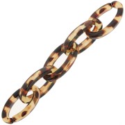 Eslabón acrílico transparente ovalado 35x19 mm - Marrón leopardo - Negro x1|raw }}