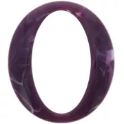 Eslabón acrílico ovalado 39x34 mm - Ciruela jaspeada x1