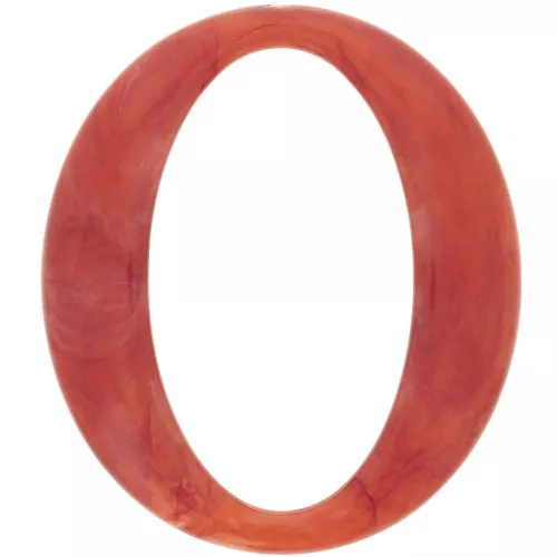 Eslabón acrílico ovalado 39x34 mm - Coral jaspeado x1