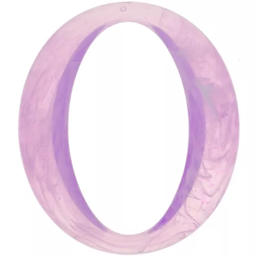 Eslabón acrílico transparente ovalado 39x34 mm - Lila jaspeado x1