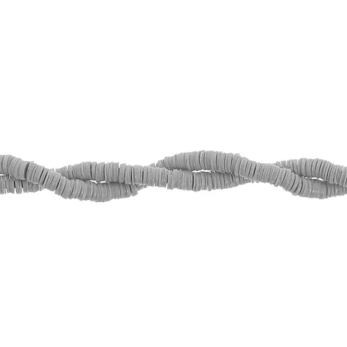 Cuentas arandalas Heishi pvc rondelles 3x0.3 mm - Gris x40cm