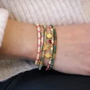 Cuentas arandalas Heishi pvc rondelles 3x0.3 mm - Beige x40cm