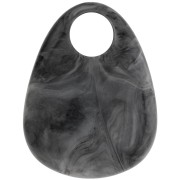 Colgante gota acrílico 38x29 mm - Gris oscuro jaspeado x1|raw }}