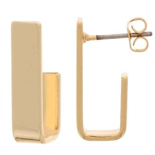 Pendientes Rectángulo 19x5 mm - Dorado x2
