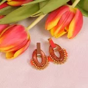 Pendientes Rectángulo 19x5 mm - Dorado x2