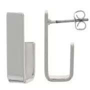 Pendientes Rectángulo 19x5 mm - Rodio x2